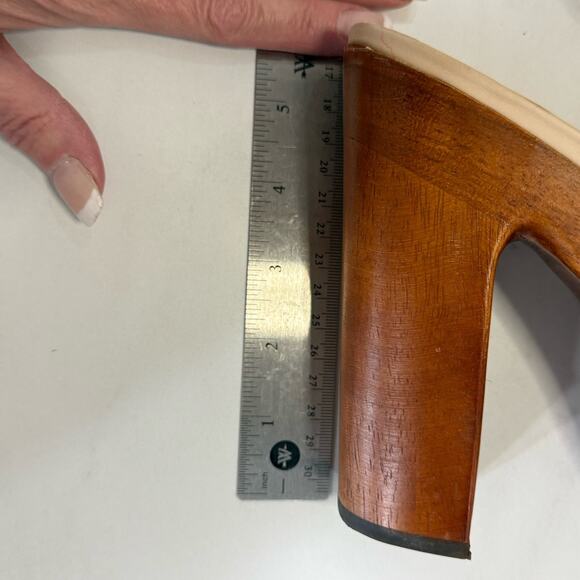 Veronica Beard Guadalupe Wooden Heel Mules Women’s Size 11M Shell Woven Leather - Picture 8 of 12